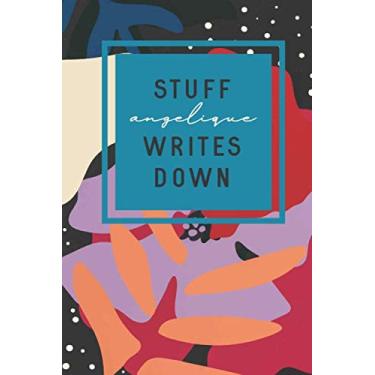 Imagem de Stuff Angelique Writes Down: Personalized Journal/Notebook (6 x 9 inch) BEAUTIFUL Deep Tropical Starlight Floral Pattern