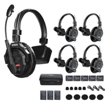 Imagem de Keenous SYNCO XTALK X5 Sistema de fone de ouvido de intercomunicação sem fio 2,4 GHz 1148 pés/350 m, fone de ouvido de comunicação de monitoramento em tempo real para apresentação de palco ao vivo (X5