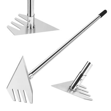 Imagem de BARAYSTUS Ferramenta de jardim enxada, 3 comprimentos ajustáveis ferramentas de jardinagem cabo longo, enxada de jardim de cabeça dupla para capina, enxada de capina resistente para soltar o solo,