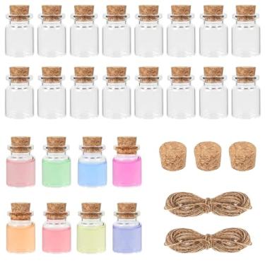 Imagem de NEWMIAO Mini garrafas de vidro de 5 ml com cortiça, 24 garrafas pequenas com cortiça, mini frascos com rolha de cortiça, garrafas de poção minúsculas com cortiça, garrafas decorativas faça-você-mesmo