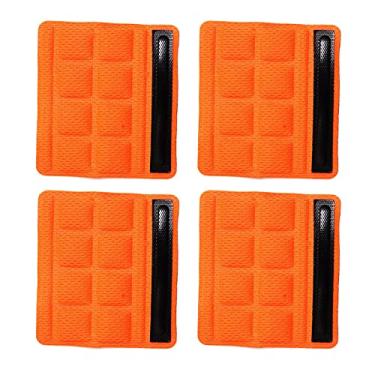 Imagem de PAXLamb Protetor de queixo universal para capacete, almofada de espuma, almofada de reposição, forro de forro para esportes, atividades ao ar livre, ciclismo, motocicleta, ciclismo (laranja, 4 peças)