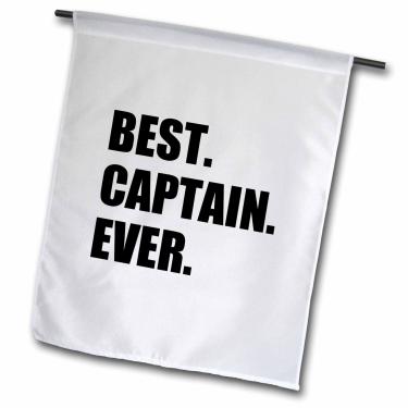 Imagem de 3dRose fl_179764_1 Best Captain Ever. para navio barco velejando exército polícia nave estelar capitães bandeira de jardim, 30 x 45 cm