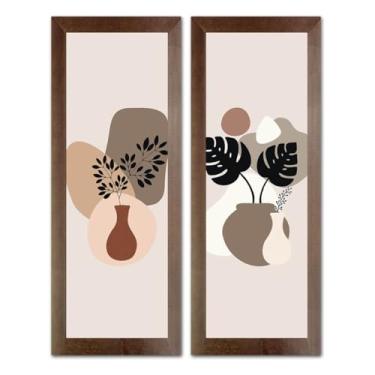 Imagem de Kit 2 Quadros Decorativos Restaurante, Sala De Jantar, Cafeteria, Lanchonetes, Bistrô 20x60cm (Kit Vasos)