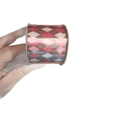 Imagem de Rolo de Fita de Cetim Laços Artesanato 10 mt 38mm  XADREZ - Art fitas,