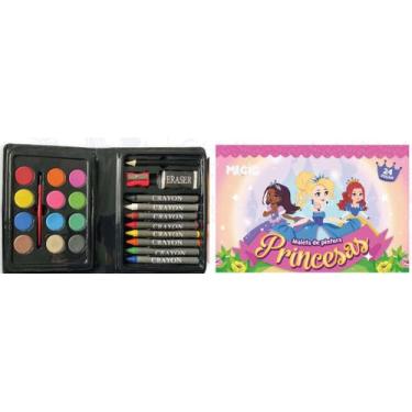 Imagem de Maleta de Pintura Infantil Reino das Princesas - 24 peças - magic kids