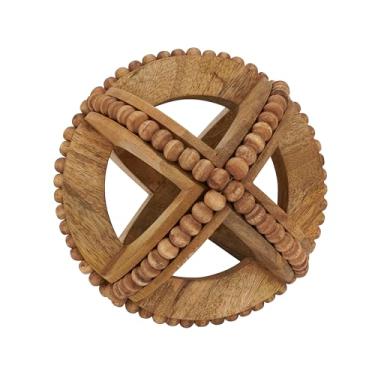 Imagem de SARO LIFESTYLE Esferas de contas de madeira texturizadas