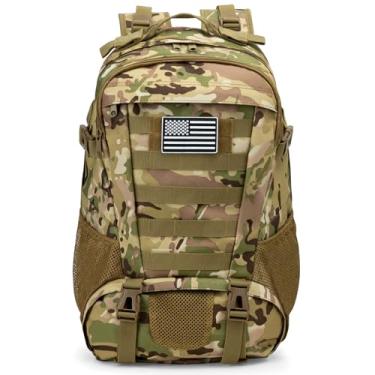 Imagem de Mochila tática masculina da Jueachy, mochila militar Molle, à prova d'água, 30L com emblema da bandeira dos EUA