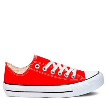 Imagem de Tenis Feminino Casual Star Cano Baixo All Confortavel - Orks, 35, Verm