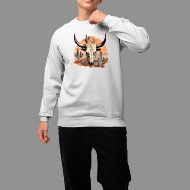 Imagem de Moletom Gola Careca Basico Casual Tecido Macio Cabeça Boi - Rodliwes, 