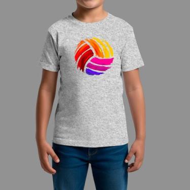 Imagem de Camiseta Infatil 100% Algodão Casual Estilosa Manga Curta Voleiball - 