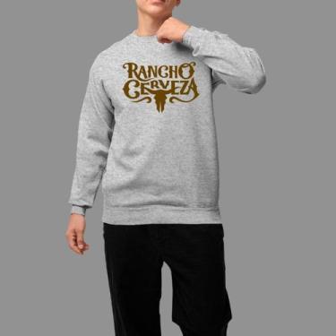 Imagem de Moletom Gola Careca Basico Masculino Moda Country Inverno Blusa De Fri