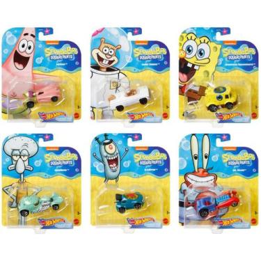 Imagem de Carrinhos Hot Wheels Subaquáticos Bob Esponja - Pacote com 6