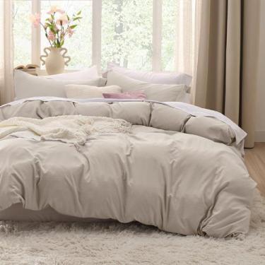 Imagem de Conjunto de Capa de Edredom Bedsure Twin (173x229cm) - Linho - 2 Peças