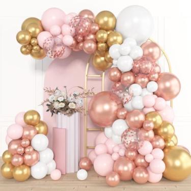 Imagem de Kit Arco de Balões Amandir Rose Gold - 153 Peças (18, 12, 10 e 5 Poleg