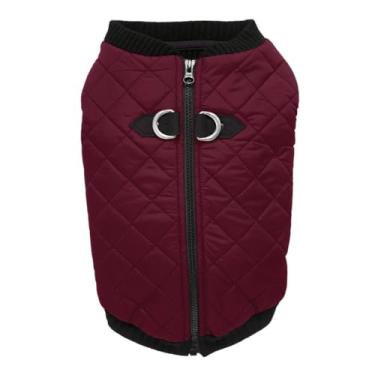 Imagem de Gooby Colete moderno para cães - roxo, pequeno - colete bomber quente com zíper e coleira de anel D duplo resistente à água para cães pequenos a médios