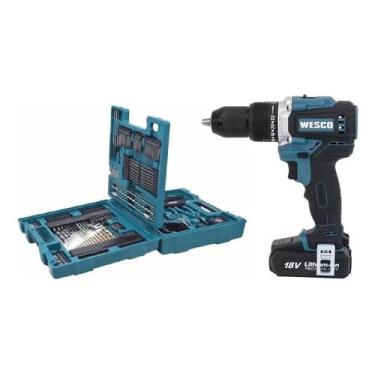 Imagem de Jogo Makita 200 Pçs Kit Brocas + Parafusadeira Wesco