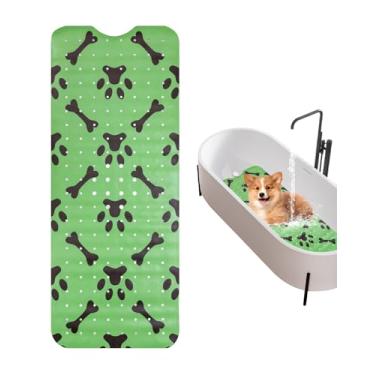 Imagem de Tapete de banho para cães para banheira antiderrapante tapete de banheira para animais de estimação secagem rápida tapete de fixação de chuveiro para cães idosos suprimentos de banho para cães (verde
