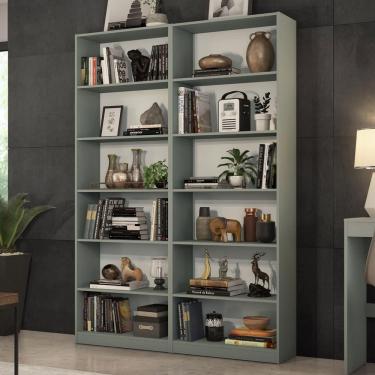 Imagem de Kit Madesa com 2 Estantes Livreiro 6908 - Cinza