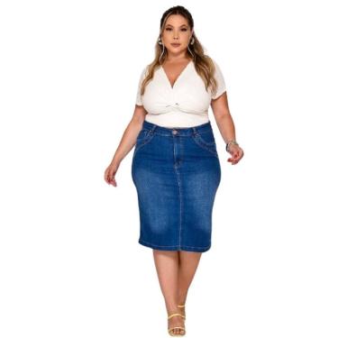 Imagem de Saia Jeans Shyros Destroyed Plus Size