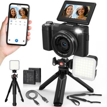 Imagem de Câmera digital CeezeCam 5K 64MP WiFi Vlogging com kit de acessórios