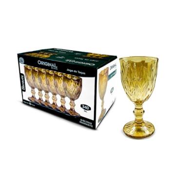 Imagem de Ta�as de Vidro Diamond, 340ml, Conjunto com 6 pe�as dourada