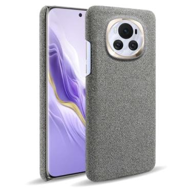 Imagem de Capa para Honor Magic 6,Capa desenhada em lona,Case Protetora Ultrafina com Empunhadura Macia,Design em Tecido Antichoque e Antiarranhões-Gray