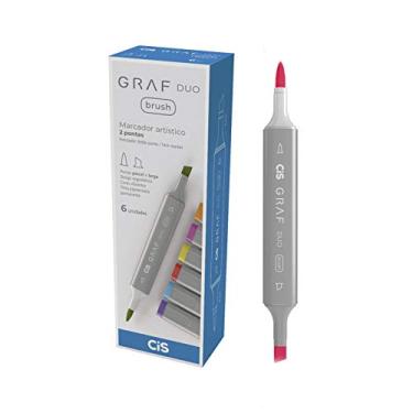 Imagem de Marcador Graf Duo Brush, CIS, Deep Red, Caixa com 6 unidades