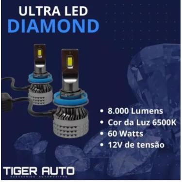 Imagem de Lâmpada Ultra Led Diamond 6500k Canbus 60w Tiger Auto H4