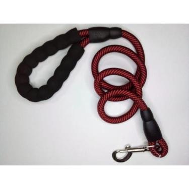 Imagem de Cachorro Coleira Guia Reforçada, Emborrachada Pet 1.20 cm - oem, VERME