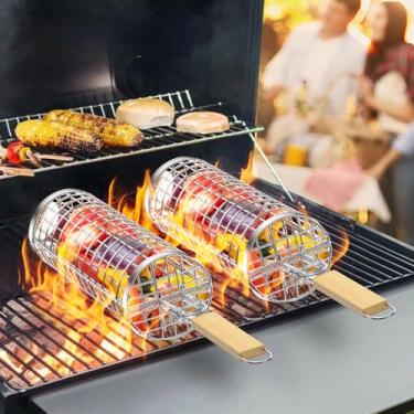 Imagem de CAMPERFECT Cestas Para Grelha (Pacote Com 2) - Aço Inoxidável 304 Resistente, Indeformável, Perfeitas Vegetais, Camarão, Peixe, Carne, Churrasco Ao Ar Livre, Acessórios De Cozinha Camping, Presentes