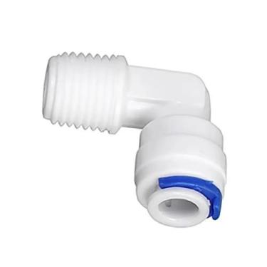 Imagem de Conector Cotovelo Macho 1/4 Engate Rosca 1/8  - Fundo do Mar Aquários