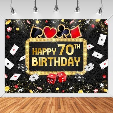 Imagem de Avezano Cenário de aniversário de cassino, Las Vegas, cassino, noite, feliz aniversário, cenário fotográfico, tema noturno, decorações de aniversário, cenários para mesa de bolo (70º, 2,1 x 1,5 m)