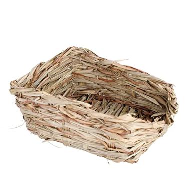 Imagem de Cama de brinquedos para mastigação de grama de coelho durável para hamster com coelhinho de porquinho de alta qualidade, tamanho de grama 26x23x9cm