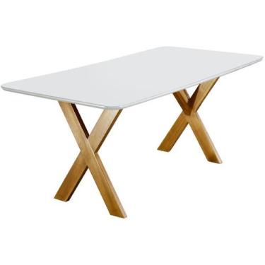 Imagem de Mesa de Jantar com Vidro Madeira Maciça - Munique-1,80x0,90m - Móveis 