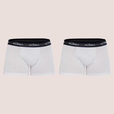 Imagem de Kit Com 2 Cuecas Boxer Sem Costura Algodão Confortável Zorba, Branco, 