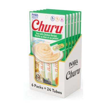 Imagem de Churu Display Para Gato Sabor Atum Com Frango 24 Tubos de 14g