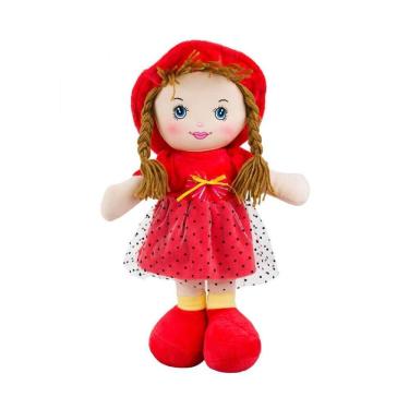 Imagem de Boneca De Pano Chapéu Vestido De Bolinhas 40Cm