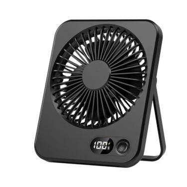 Imagem de Mini portátil dobramento USB Charging Power Bank Summer Refrigeing Fan Handheld Multi Function Fan for Sports,Black