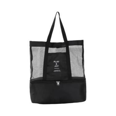 Imagem de Bolsa Tote Transparente De Malha Feminina Grande, Camada Dupla, Preser