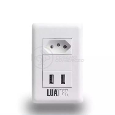 Imagem de Tomada De Parede 1 Entrada Fonte 2 Usb 5v 10a Bivolt