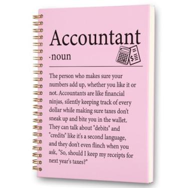 Imagem de FOUGSTA Accounting Professionals Spiral Notebook - 160 Page (80 Sheet) Finance Journal for CPAs, Tax Accountants & Bookkeepers, 8x6 Inches College Ruled with 'Financial Ninja' Quote - XXR3
