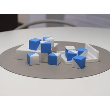 Imagem de Kit Teste Cubo Kohs Wisc, Wais E Wasi Raciocínio Lógico. Presente, Educação - 9 peças+ caixa