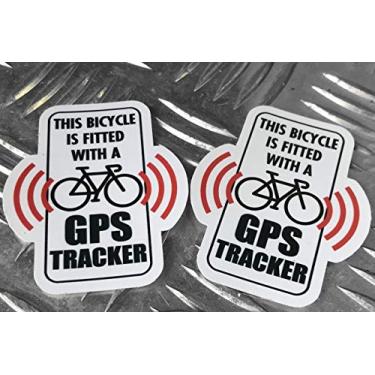Imagem de 2 adesivos de segurança antifurto rastreador GPS para bicicleta (cada 6,3 x 5 cm)