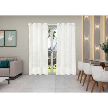 Imagem de Cortina Voil 4,00X2,50 Voal Sala Quarto Janela Cozinha Palha - Mercado