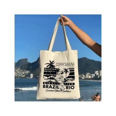 Imagem de Kit C/5 un Atacado EcoBag 100% algodão Estampa Brazil Rio - CARIOCA MA