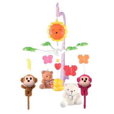 Imagem de Móbile Interativo Para Bebês Brinquedo De Berço Com Pelúcias Chocalho 