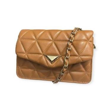 Imagem de Bolsa Pequena Tiracolo Metalasse Schutz Feminino Caramelo-Feminino