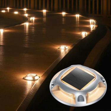 Imagem de Solar Driveway Lights AGPTEK, pacote com 24, 2 modos de cor, ao ar liv