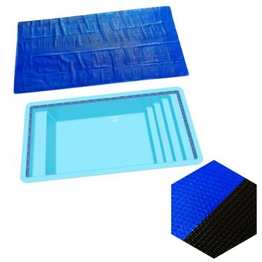 Imagem de Capa Térmica Para Piscina Bonaire Splash Igui 6 X 3m 500 Micras Preta E Azul