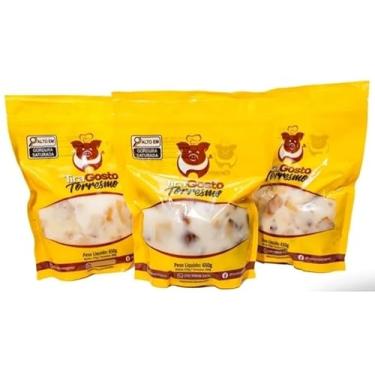 Imagem de Torresmo Tira Gosto Pronto para Fritar kit com 3 pacotes de 650g cada